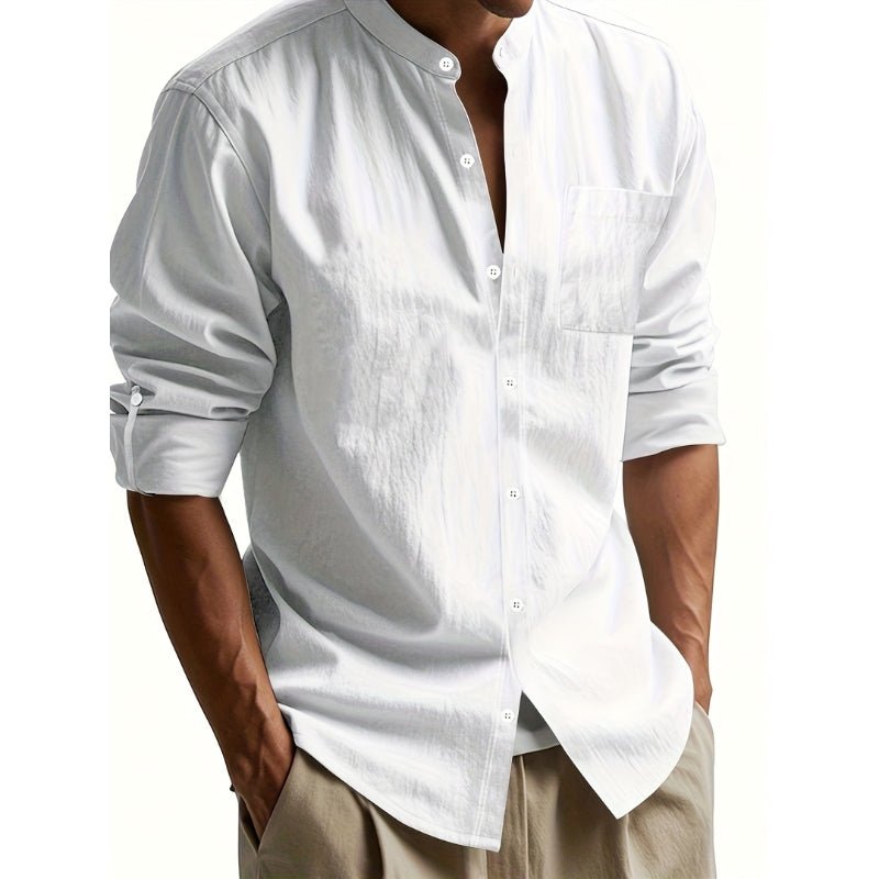 [BUY 1 GET 1 FREE] Santorini Premium Men’s Linen Shirts + FREE Exclusive Watch Gift - Kolazi