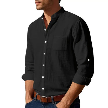 [BUY 1 GET 1 FREE] Santorini Premium Men’s Linen Shirts + FREE Exclusive Watch Gift - Kolazi