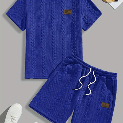 Camiseta de manga curta e shorts com cordão - Marrom, Conjunto de verão - Kolazi