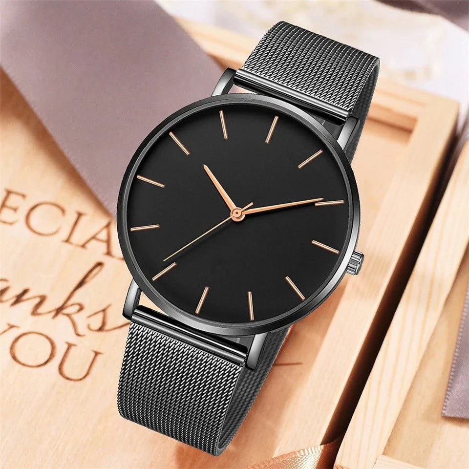 Men's Minimalist All Black Watch - Kolazi