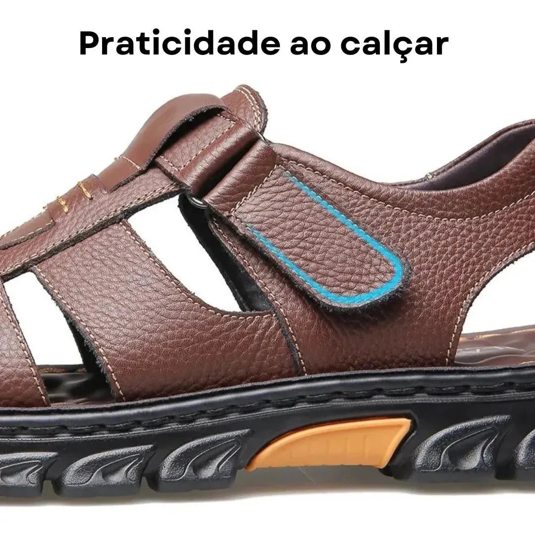Sandália Masculina Ortopédica de Couro | Allegante Comfort - Kolazi