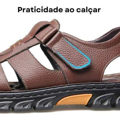 Sandália Masculina Ortopédica de Couro | Allegante Comfort - Kolazi