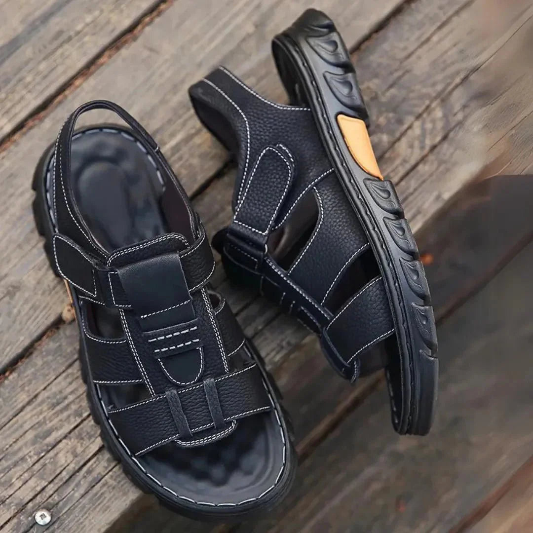 Sandália Masculina Ortopédica de Couro | Allegante Comfort - Kolazi
