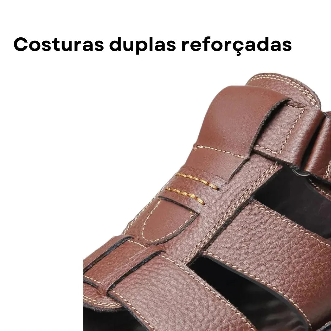 Sandália Masculina Ortopédica de Couro | Allegante Comfort - Kolazi